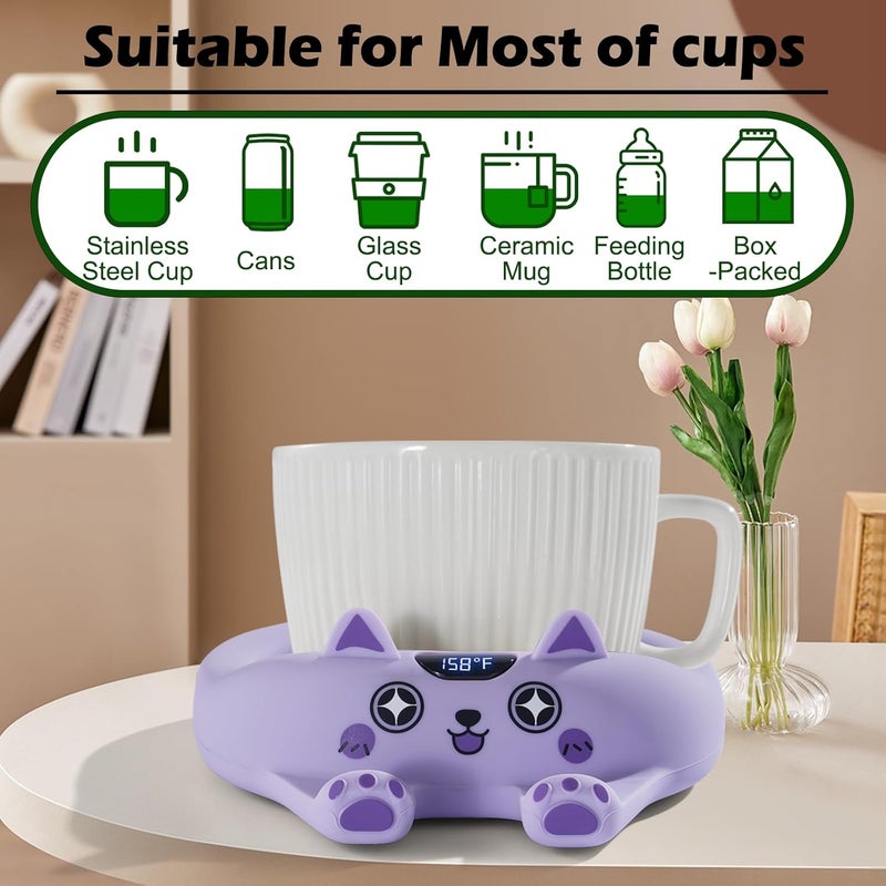 PUSEE Coffee Mug Warmer with Auto Shut Off, 3 Temp Control, Candle Warmer Plate, Enjoy Warm Coffee & Tea, Gifts for Women & Men - Image 3